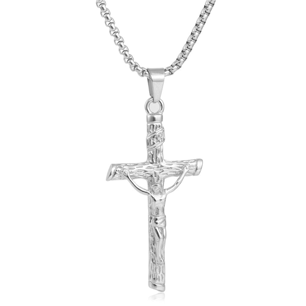 European And American Stainless Steel Cross Pendant Necklace