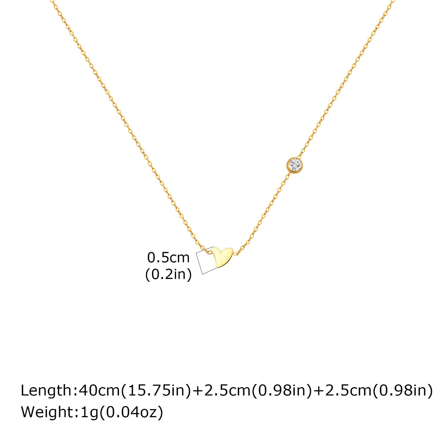 Style Women's – Stainless Steel Flat Cross Chain Zircon Heart Butterfly Necklace