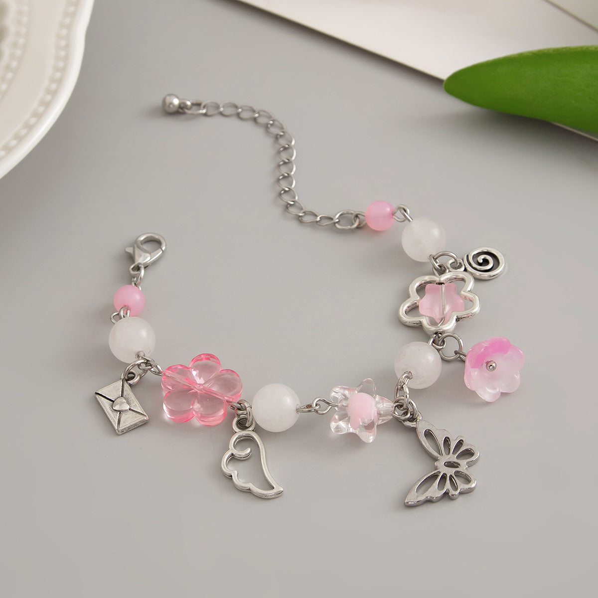 Planderful Vienna Verve Bracelet For Women Pastoral Bow Tassel Imitation Pearl Star Jewelry