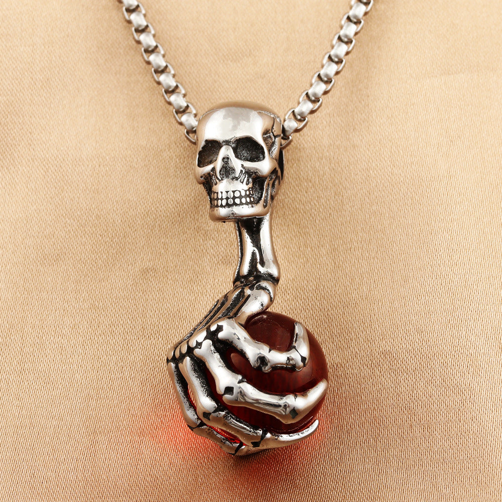 European And American Stainless Steel Skull Pendant Necklace