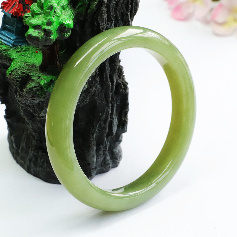 Yellow Hetian Jade Classic Bangle