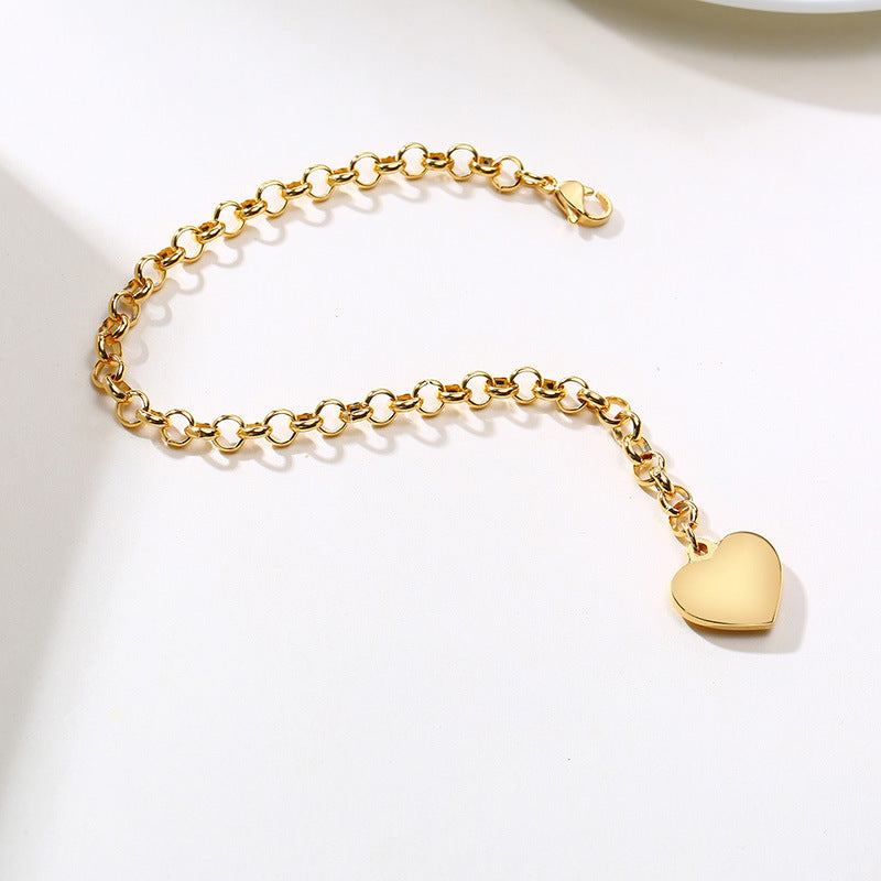 Stainless Steel Heart Accessories Bracelet Gold Steel Rose Gold
