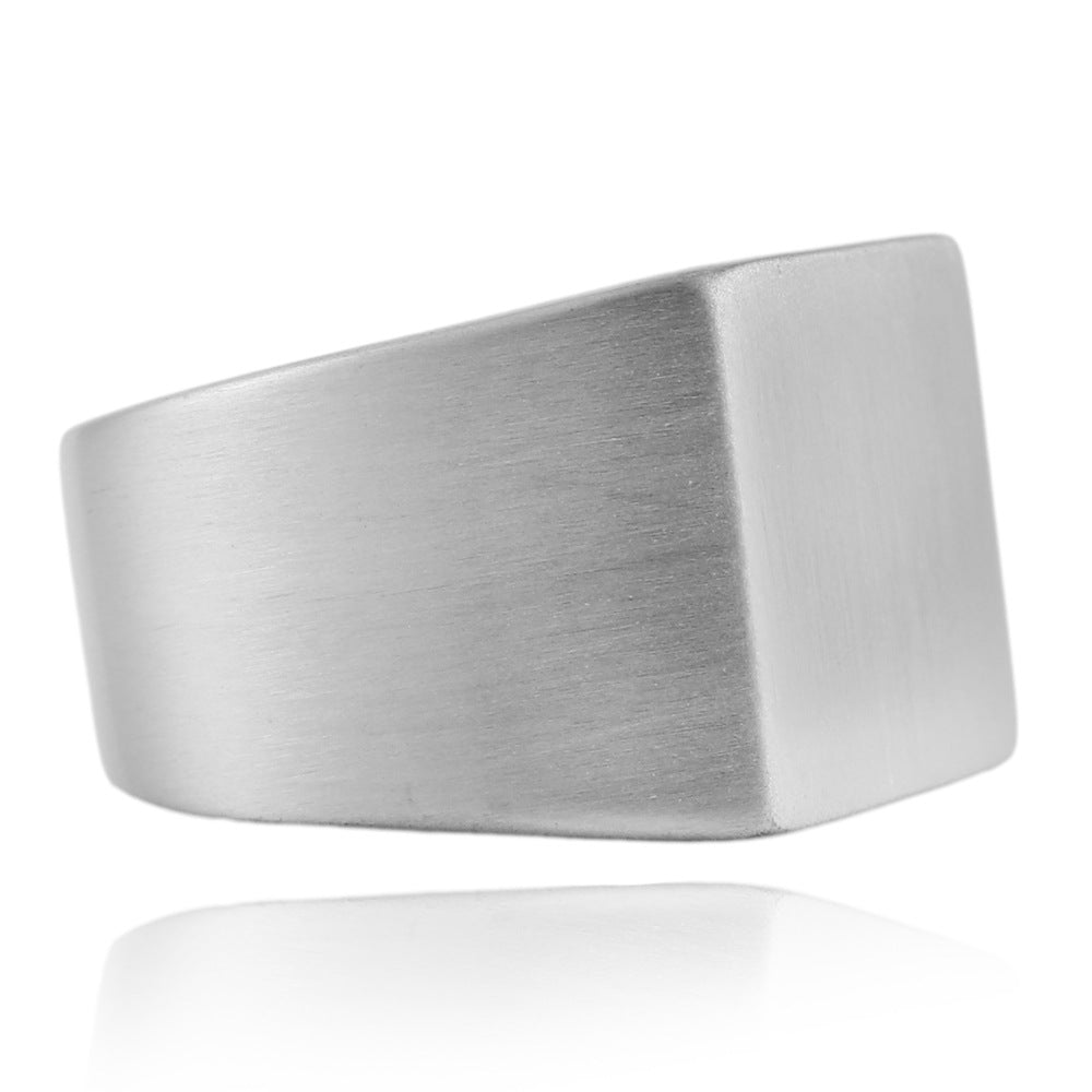 Titanium Steel Versatile Square Ring for Men and Women - Trendy Fashion Accessory