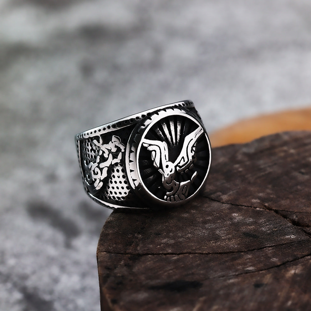 New European and American Style Jewelry Eagle Retro Ring