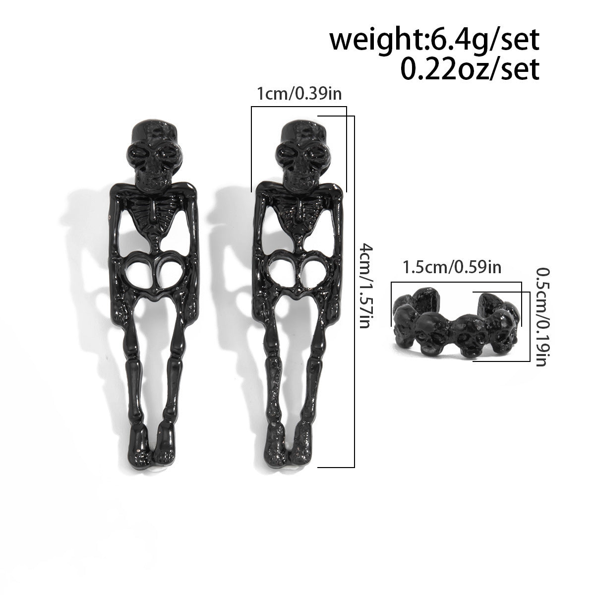 Planderful Halloween Skull Earrings Vienna Verve Retro Dark Style Statement For Gothic Fans