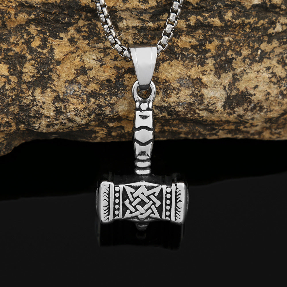 Viking Raytheon Hammer Pendant Necklace for Stylish Men