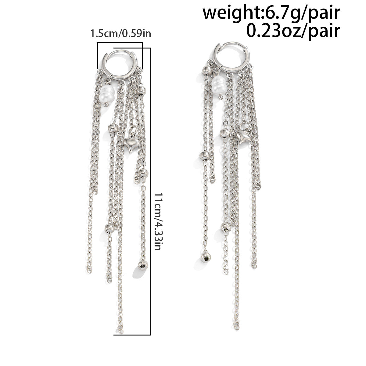 Planderful Vienna Verve Fringed Chain Earrings Irregular Pleated Geometric Statement Jewelry For Fashion Forward Women