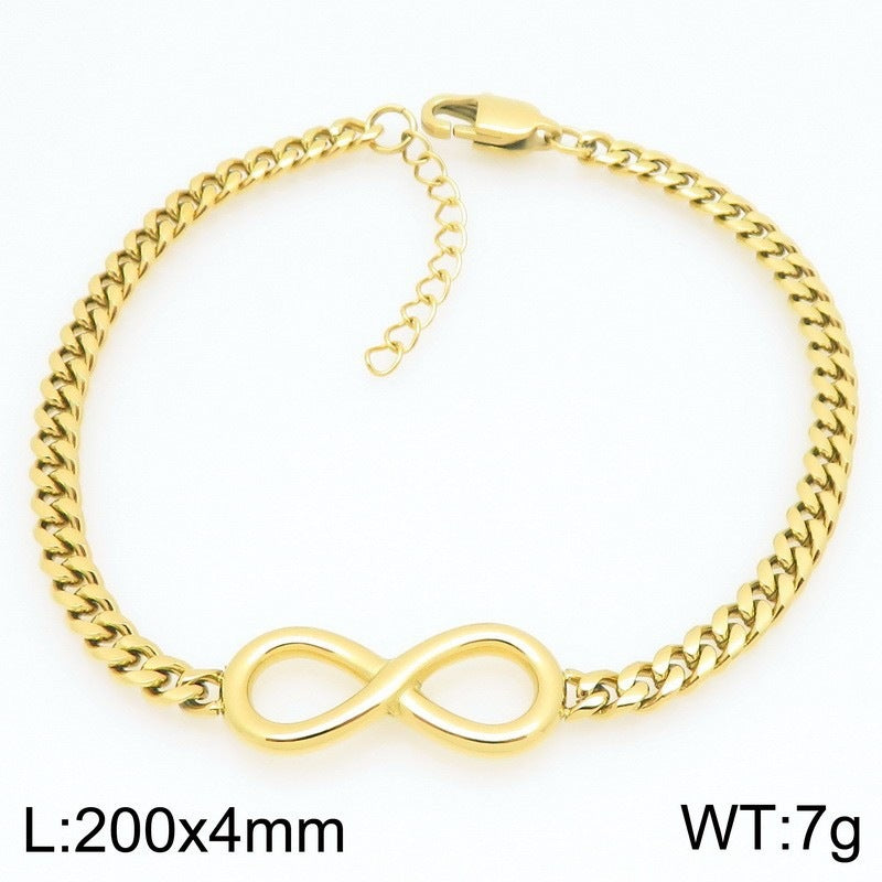 Minimalist Infinity Symbol Bracelet Unisex Commuter Design Sense 8 Characters Adjustable