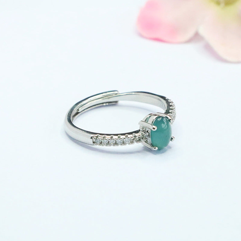 Blue Water Jadeite Galaxy Ring