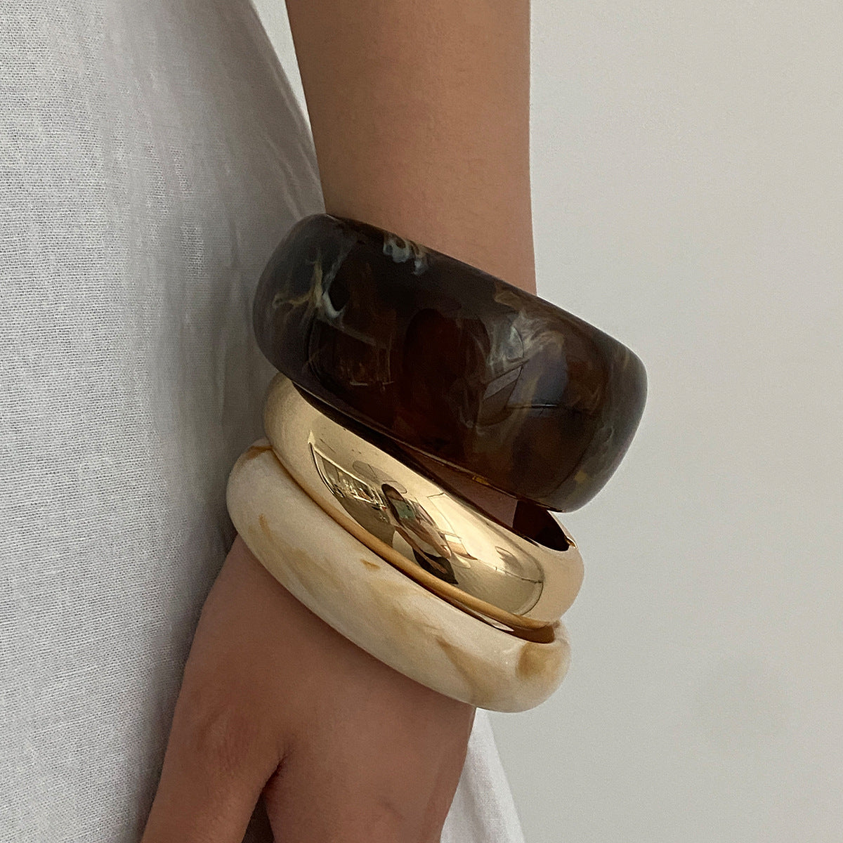 Retro Maillard Style Bracelet Cold Metal Smudge Bracelet