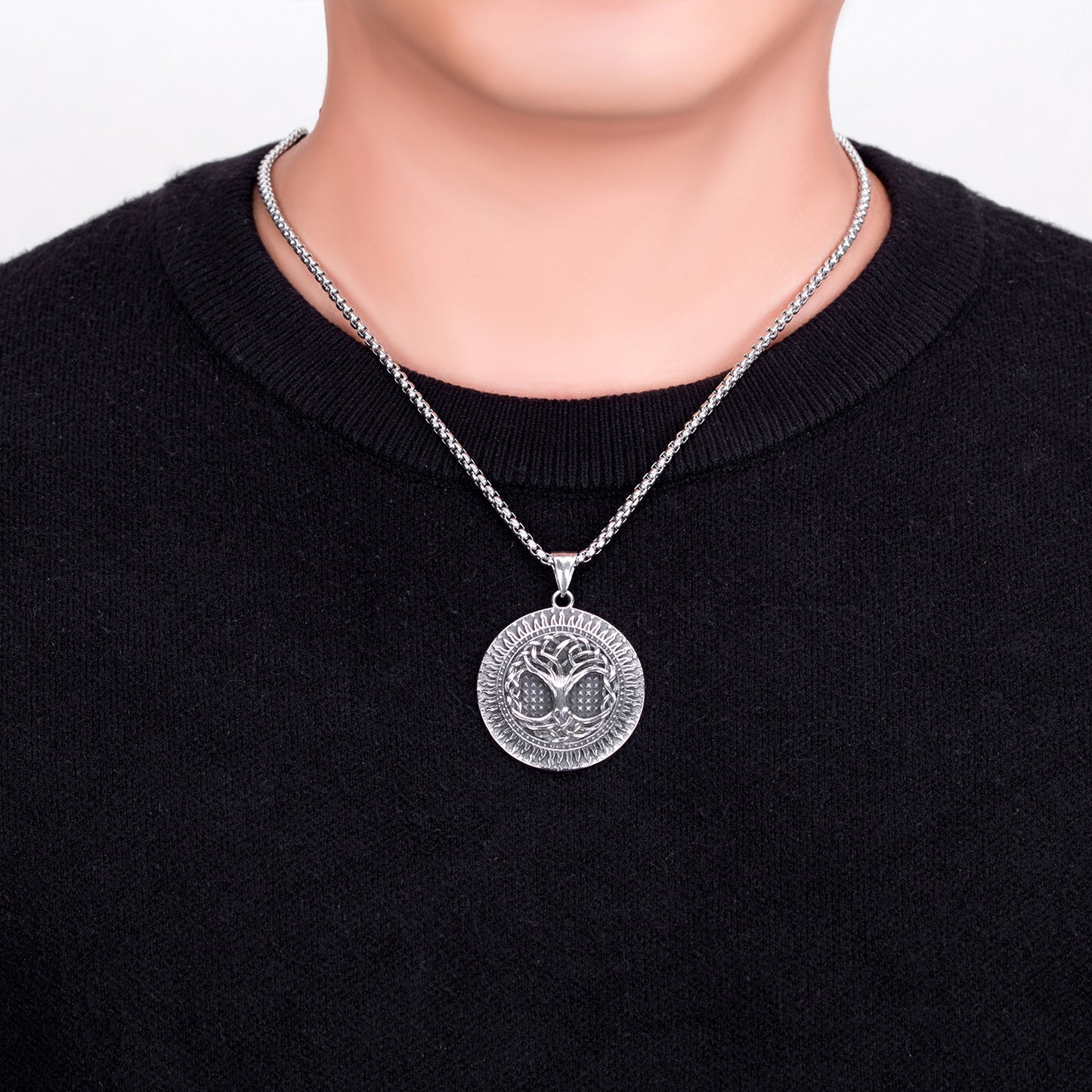 Steel Necklace - Vintage Tree of Life Necklace