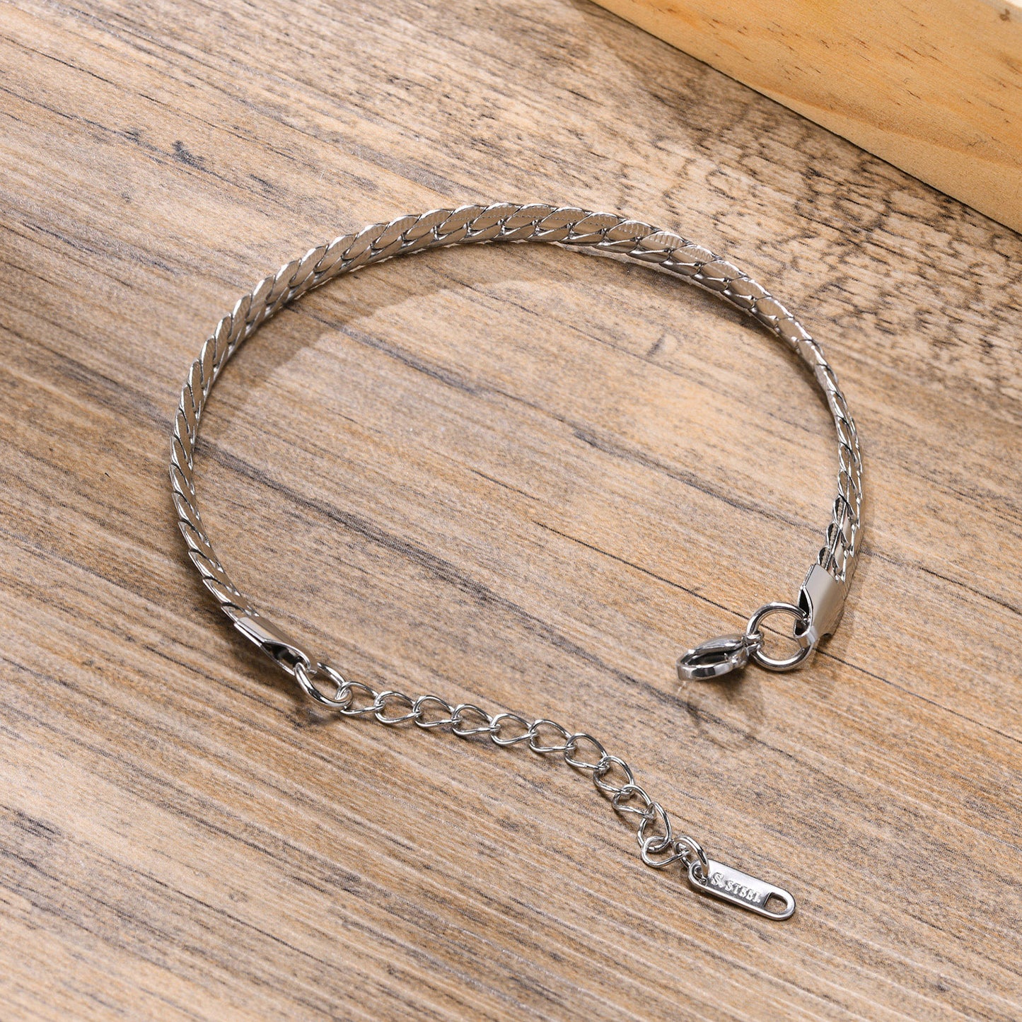 Stainless Steel NK Chain Bracelet Gold Men's 6mm Jewelry