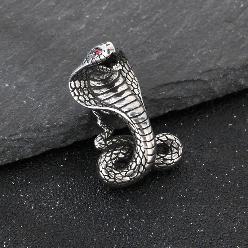Animal Elk Cobra Dinosaur, Halloween Spider Horns Skull Titanium Steel Men's Pendant Necklace