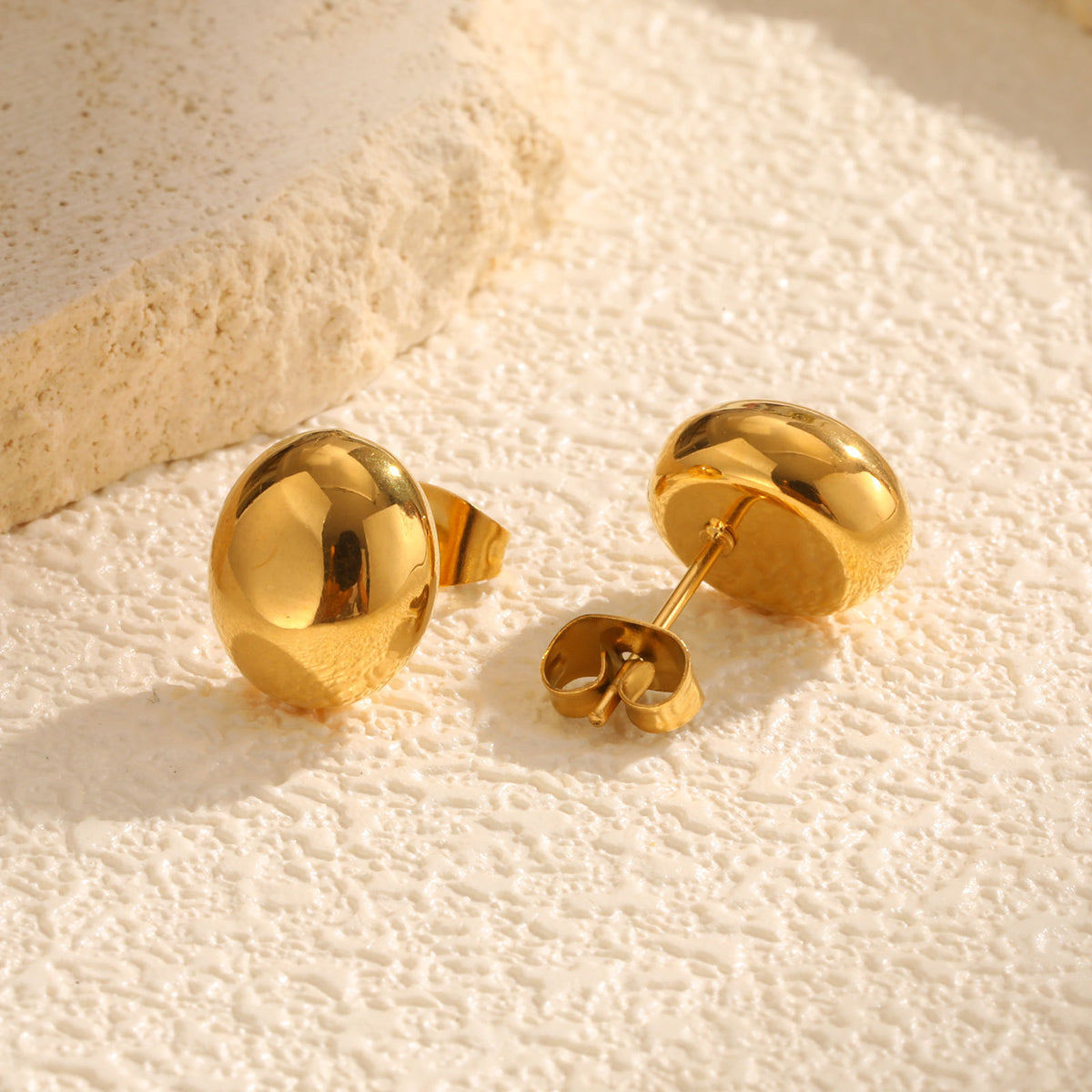 Modern Gold-Tone Stainless Steel Earrings