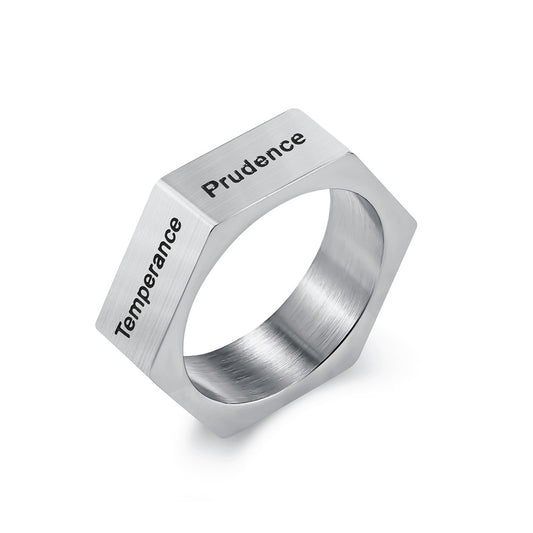 Seven Deadly Sins Seven Virtues Titanium Steel Ring for Men