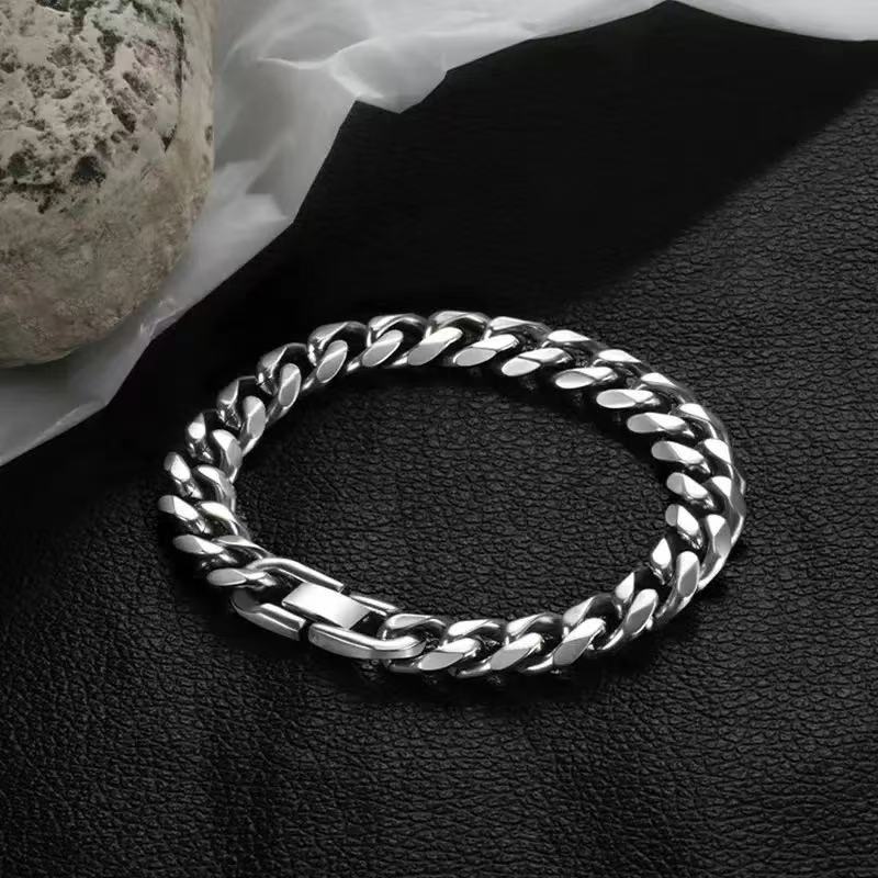 Planderful Jewelry Unisex Titanium Steel Bracelet Set Two Piece Minimalist Modern Everyday Luxury