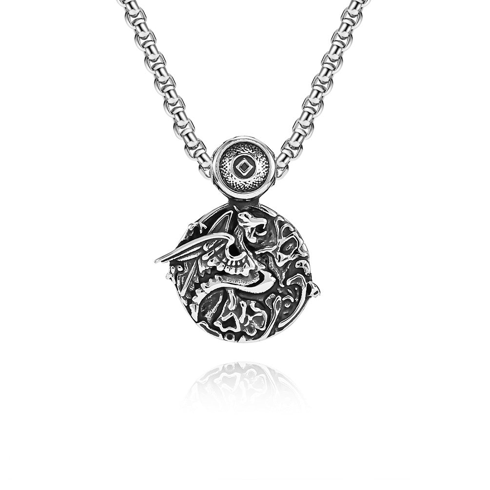 Cross-Border Amazon Nordic Celtic Dragon Titanium Steel Necklace