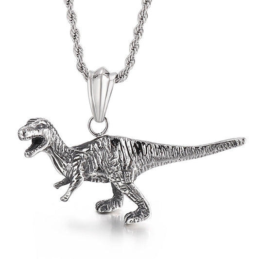 Retro Dinosaur Pendant for Men - European and American Fashion Titanium Steel Jewelry