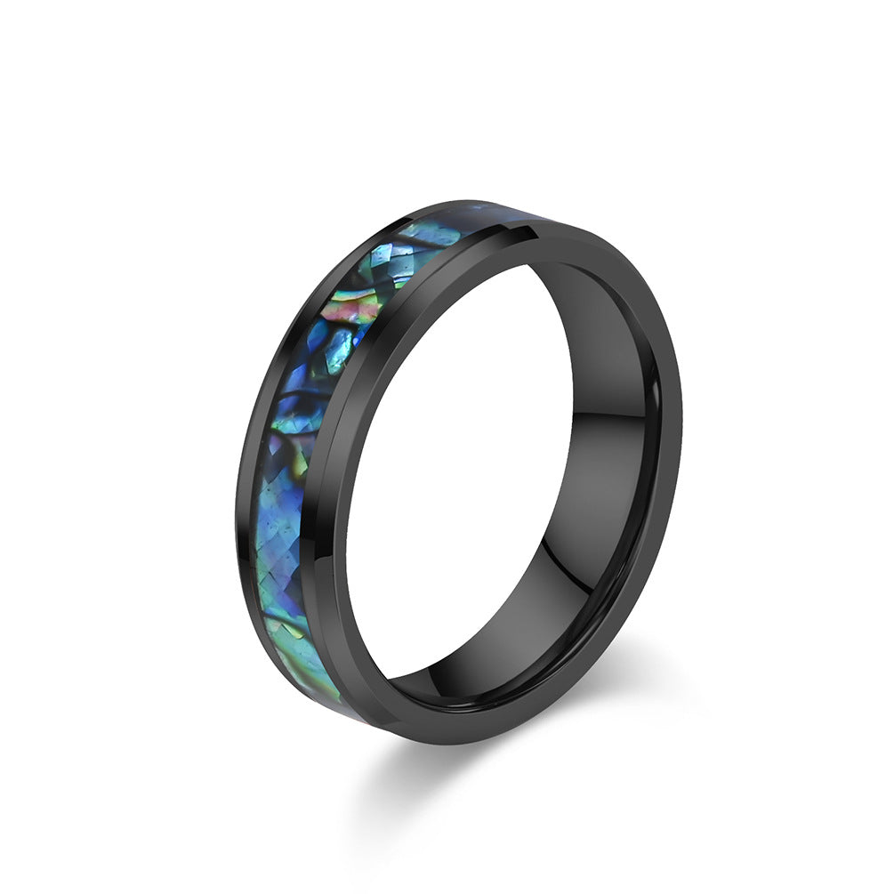 Planderful Tungsten Ring Inlaid Abalone Shell For Men And Women Premium High End Couple Jewelry