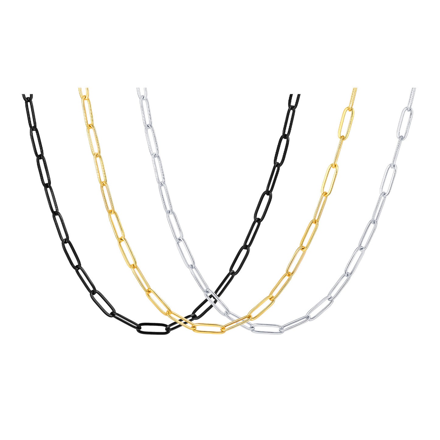 Thick Chain Stainless Steel Rectangular Chain Necklace Collarbone Chain Sweater Chain Men