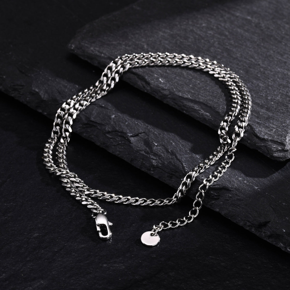 Simple Six-Sided Grinding Chain Stainless Steel Bracelet for Men