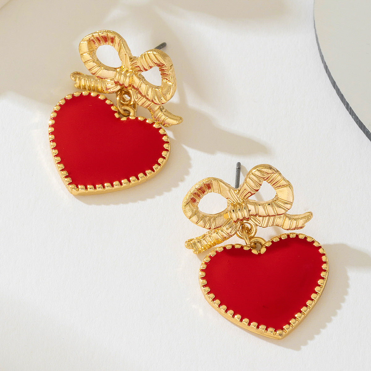 Planderful Vienna Verve Earrings – Stylish Metal Bow Design for Valentine's Day