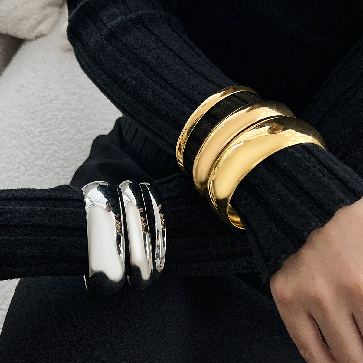 Bracelet Bracelet Retro Glossy Bracelet Set Exaggerated Snake Skin Threaded