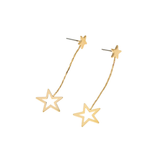 Planderful Vienna Verve Earrings – Cute Metal Hollow Five-Pointed Star Design