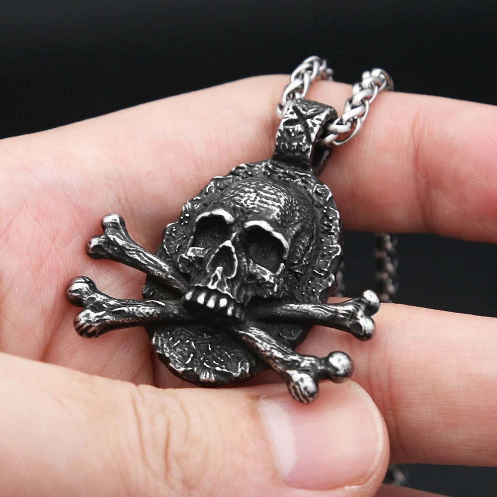 Gothic Skull Stainless Steel Men's Pendant Necklace