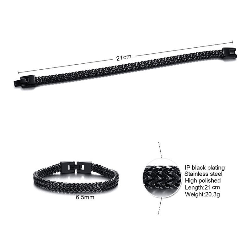 Planderful Titanium Steel Roman Chain Bracelet For Men Durable Versatile Retro Fashion Jewelry