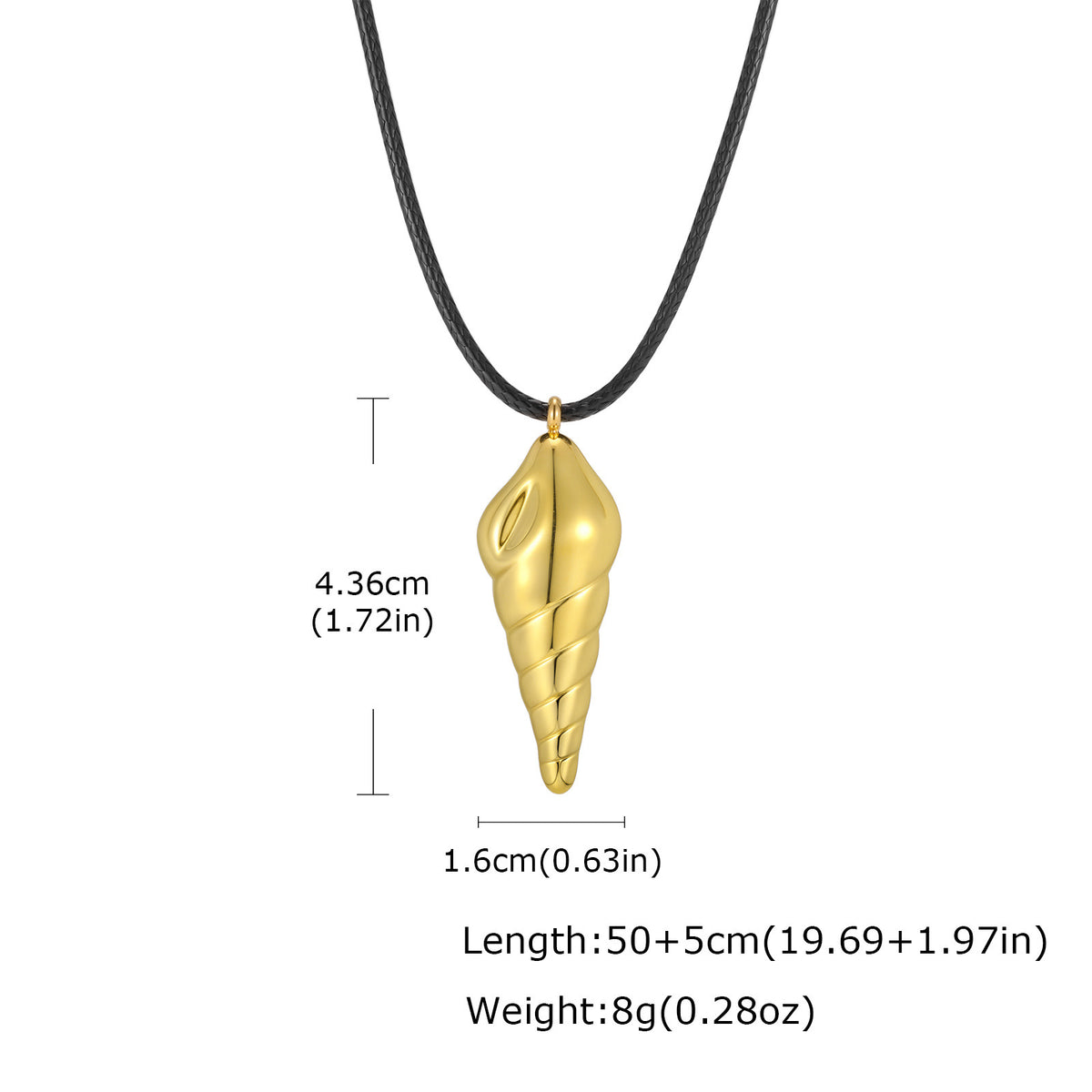 Stainless Steel Geometric Hollow Pendant Star Conch Small Flower Wax Rope Necklace