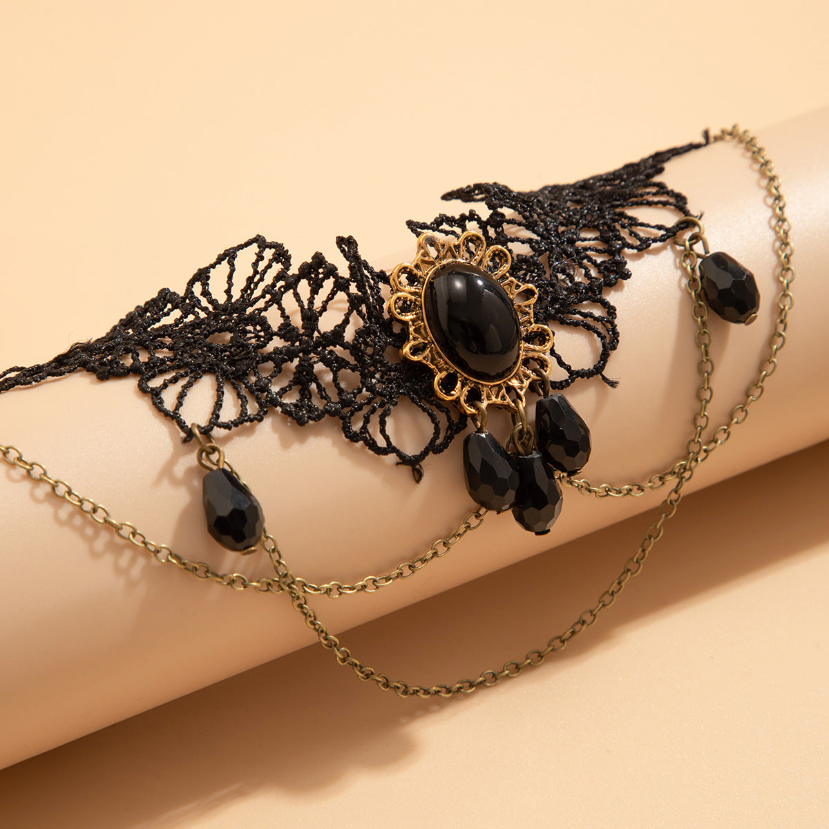 Planderful Vienna Verve Gothic Lolita Lace Arm Chain Bracelet Fringed Drop Jewelry For Alternative Fashion Lovers