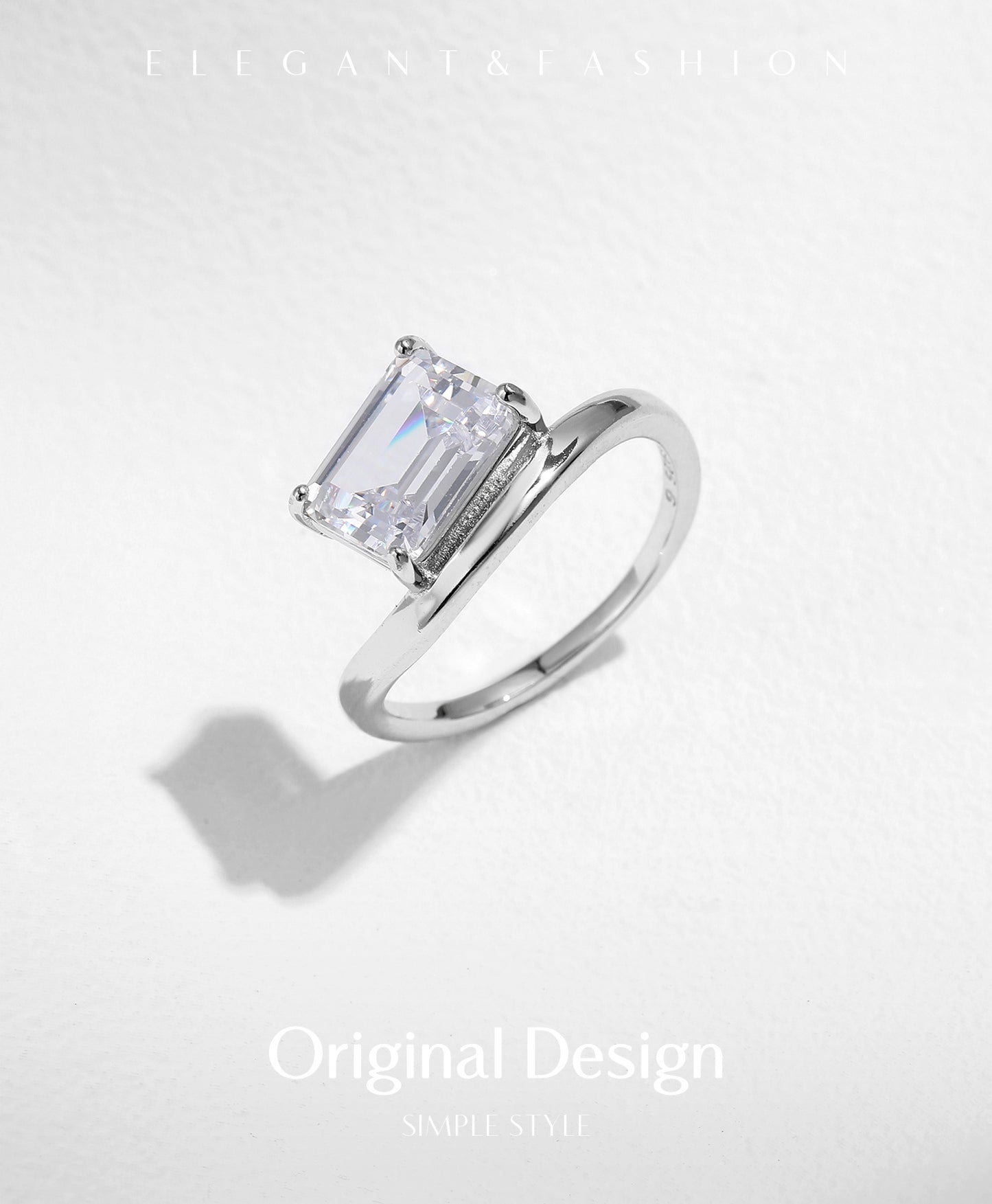 Planderful Everyday Genie Ring – Elegant Emerald Cut Zircon Design