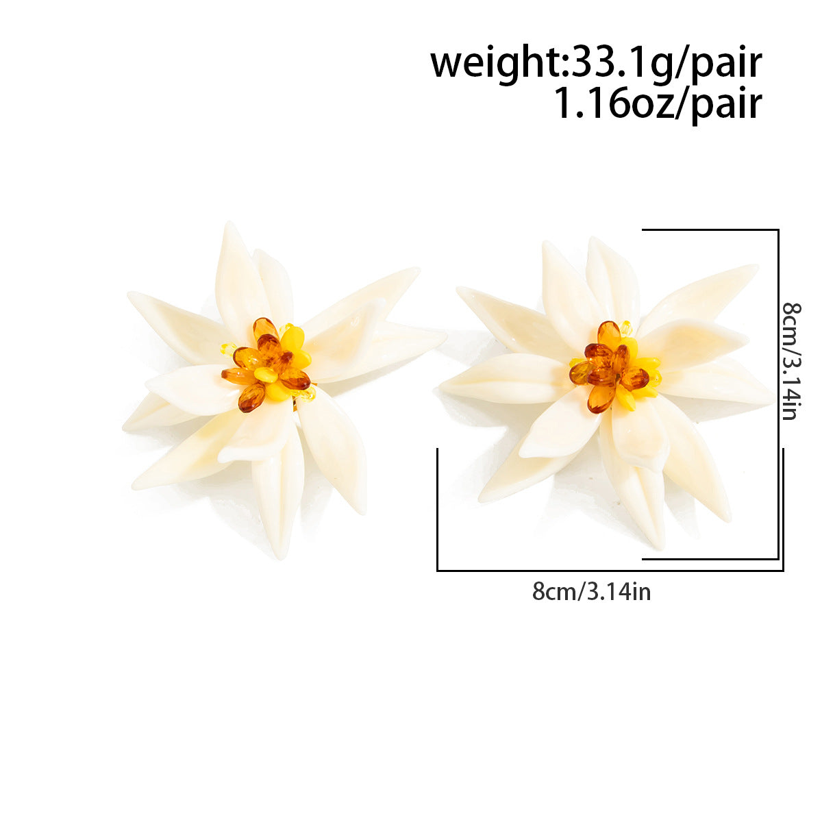 Planderful Vienna Verve Flower Earrings Exaggerated Three Dimensional Large Petal Statement Jewelry for Women