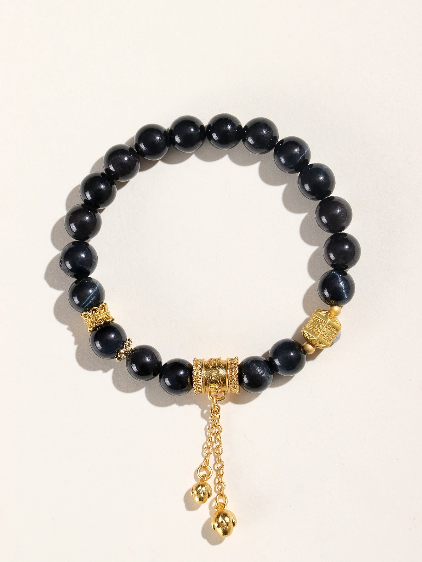 Planderful Fortune's Favor Bracelet – Elegant 8Mm Gold Tiger Eye Beads
