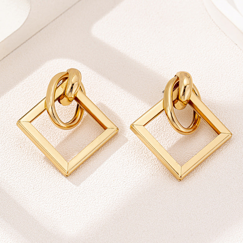 Planderful Vienna Verve Earrings – Elegant Metal Geometric Design