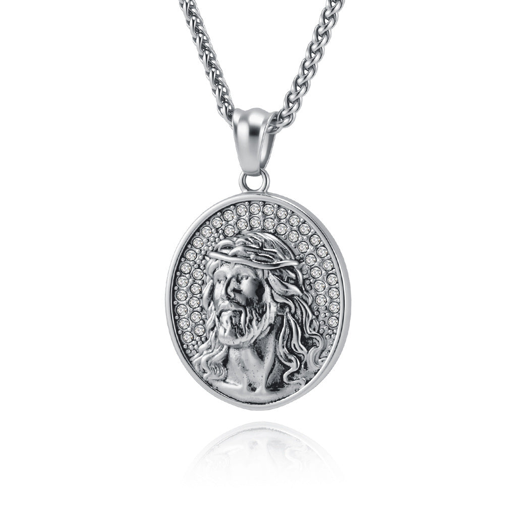 Stainless Steel Zircon Vintage Necklace