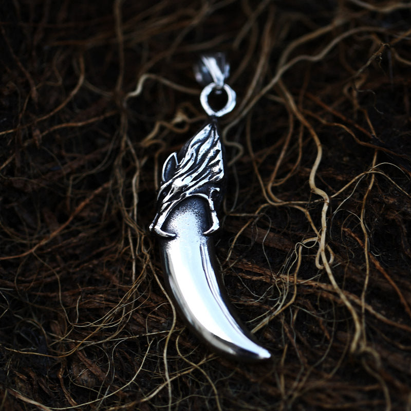 Retro Titanium Steel Wolf Tooth Pendant for Men - Wholesale Jewelry Collection