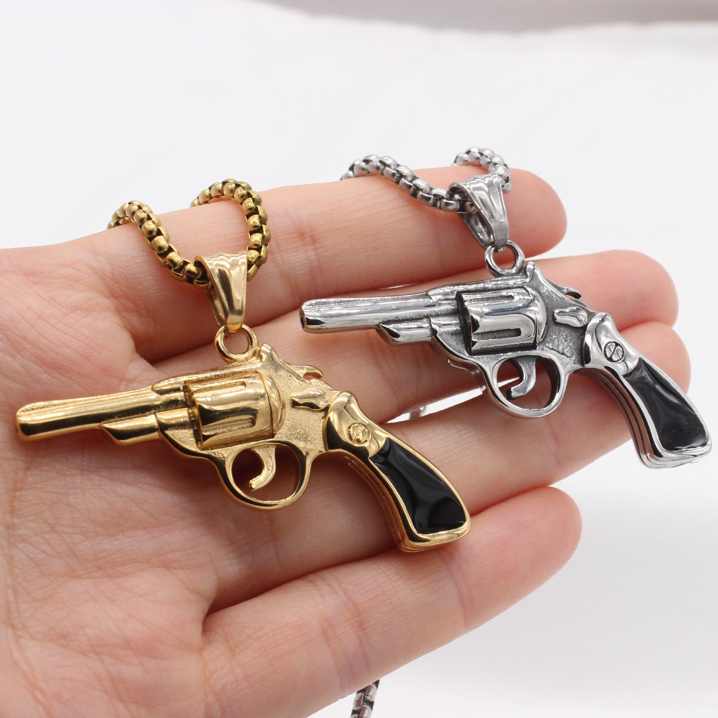 Planderful Everyday Genie – European and American Personalized Pistol Men's Titanium Steel Pendant Necklace