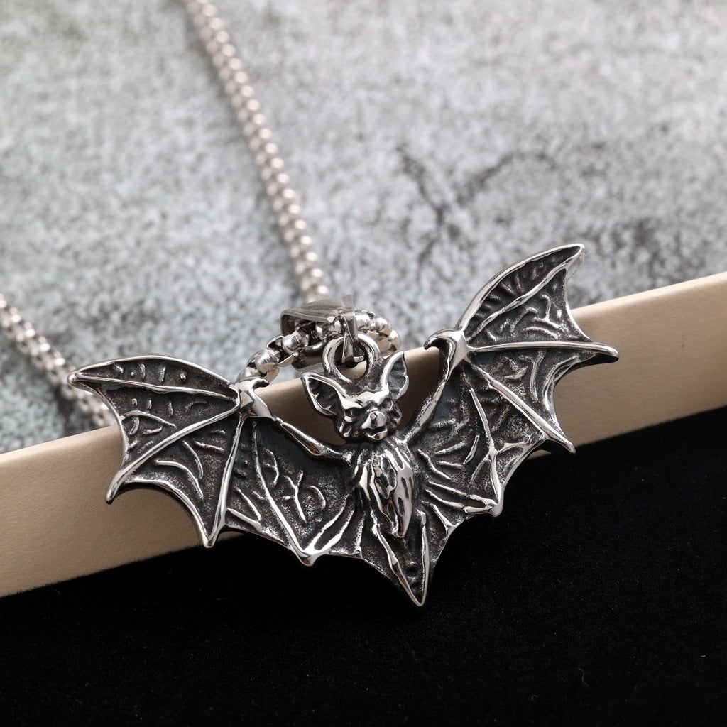 Punk Bat Stainless Steel Men's Pendant Necklace