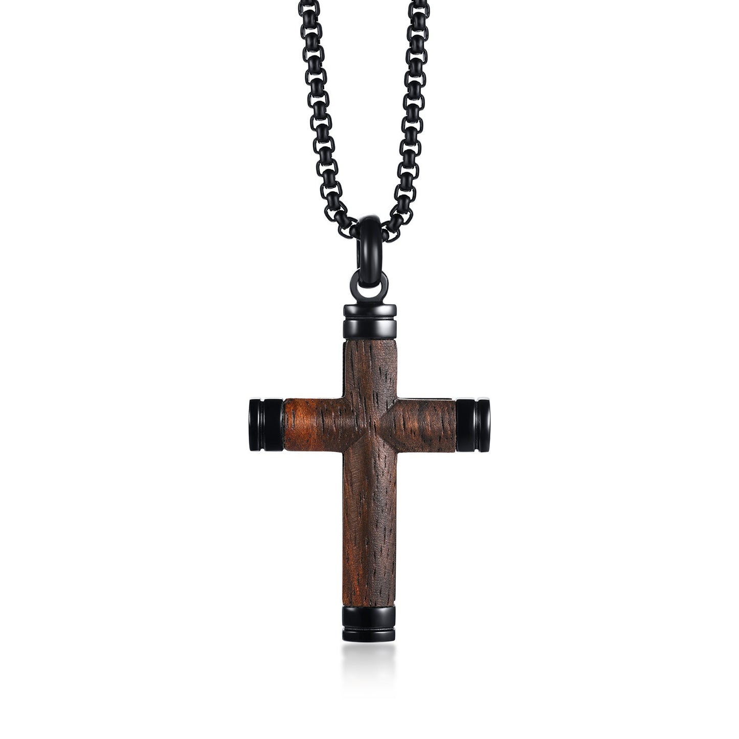 Pendant Titanium Steel Pear Wood Cross Pendant Men's Jewelry