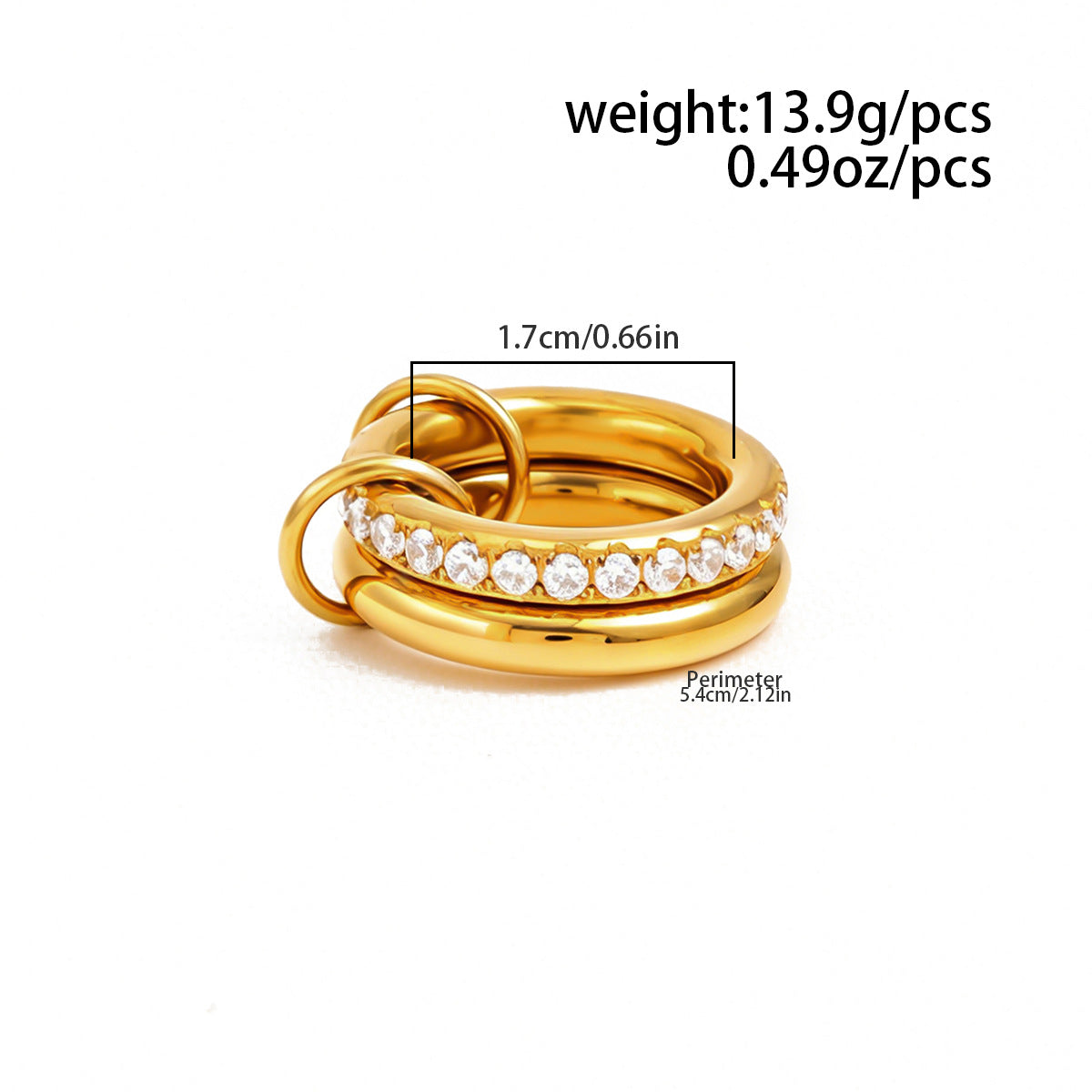 Stainless Steel Zircon Open Ring By Planderful Vienna Verve For Urban Professionals Statement Piece