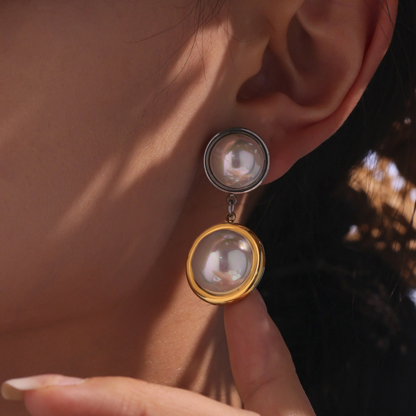 Planderful High Gloss Shell Bead Earrings For Women