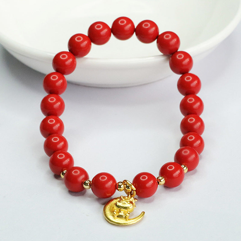 Zodiac Dragon Bracelet with Cinnabar Stone