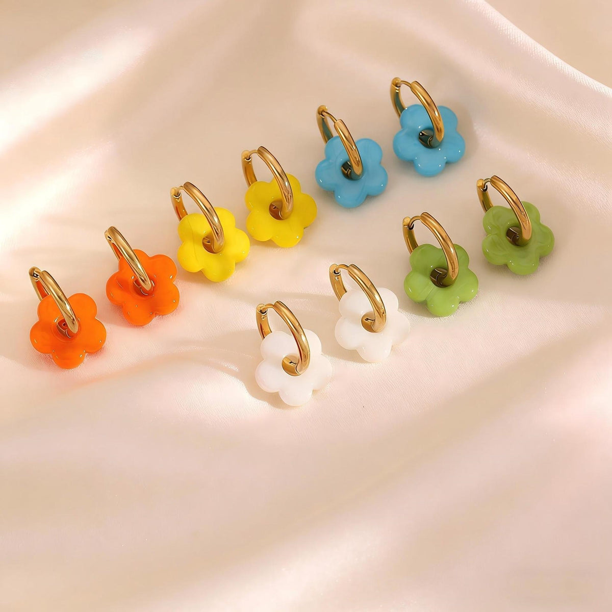 Stainless Steel Floral Earrings
