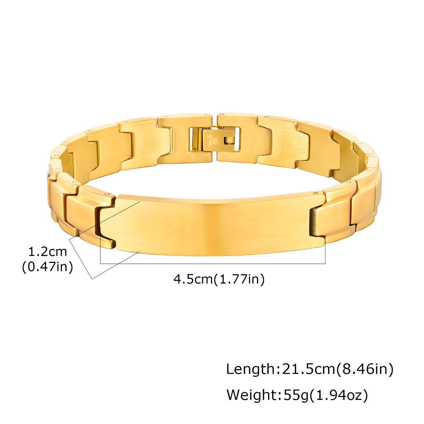 Planderful Mens Titanium Brushed Curved Bracelet Genie