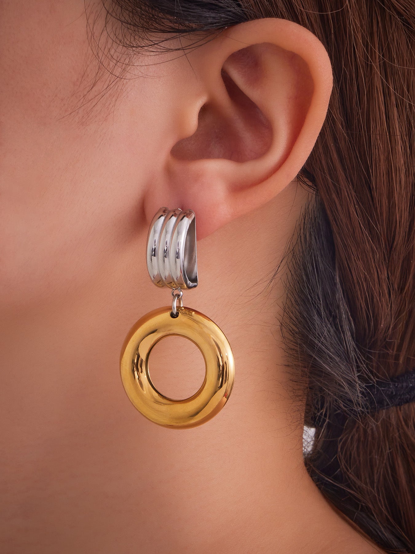 Planderful Eco Friendly Two Color Geometric Earrings Ladies