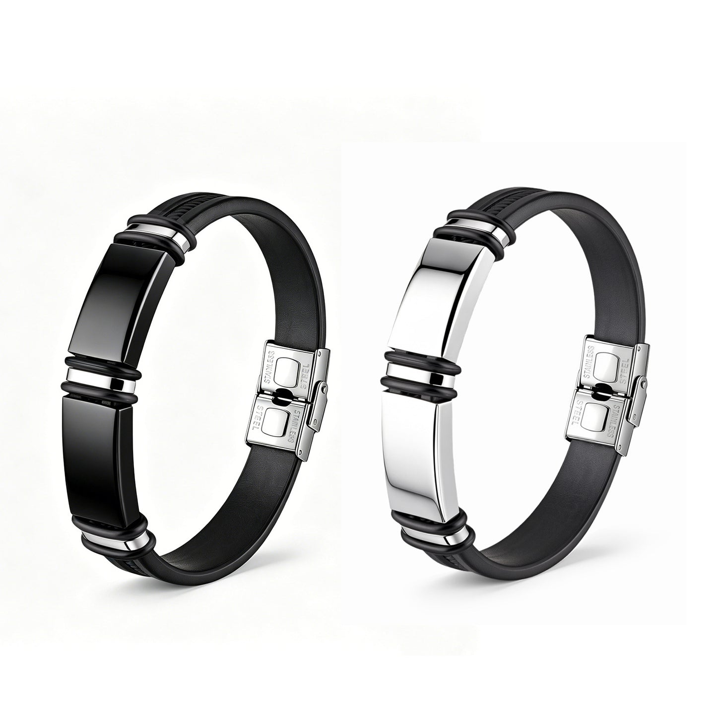 Planderful Everyday Genie Two Tone Stainless Steel Bracelet For Men Unisex Glossy Finish Premium Accessory