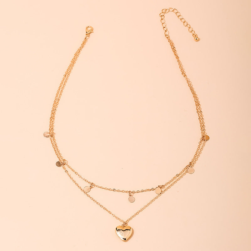 European and American Double-Layer Hip-Hop Women's Necklaces with Artistic Cross-Border Pendants