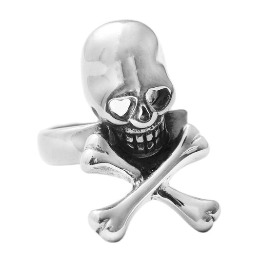 Retro Punk Titanium Steel Skull Hollow Ring for Men - Trendy Stainless Steel Jewelry